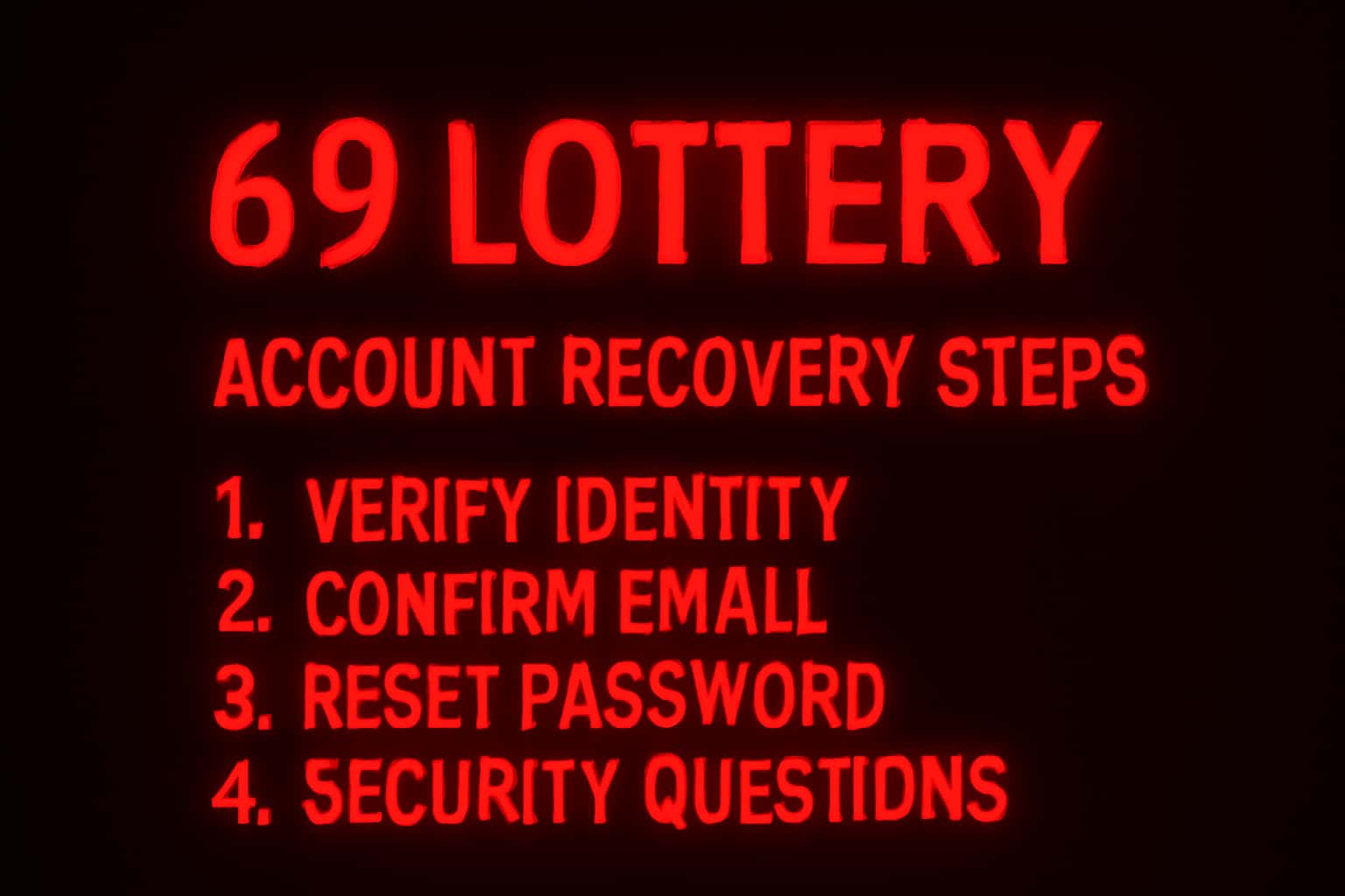 An informative visual representation of the 69 Lottery account recovery process.