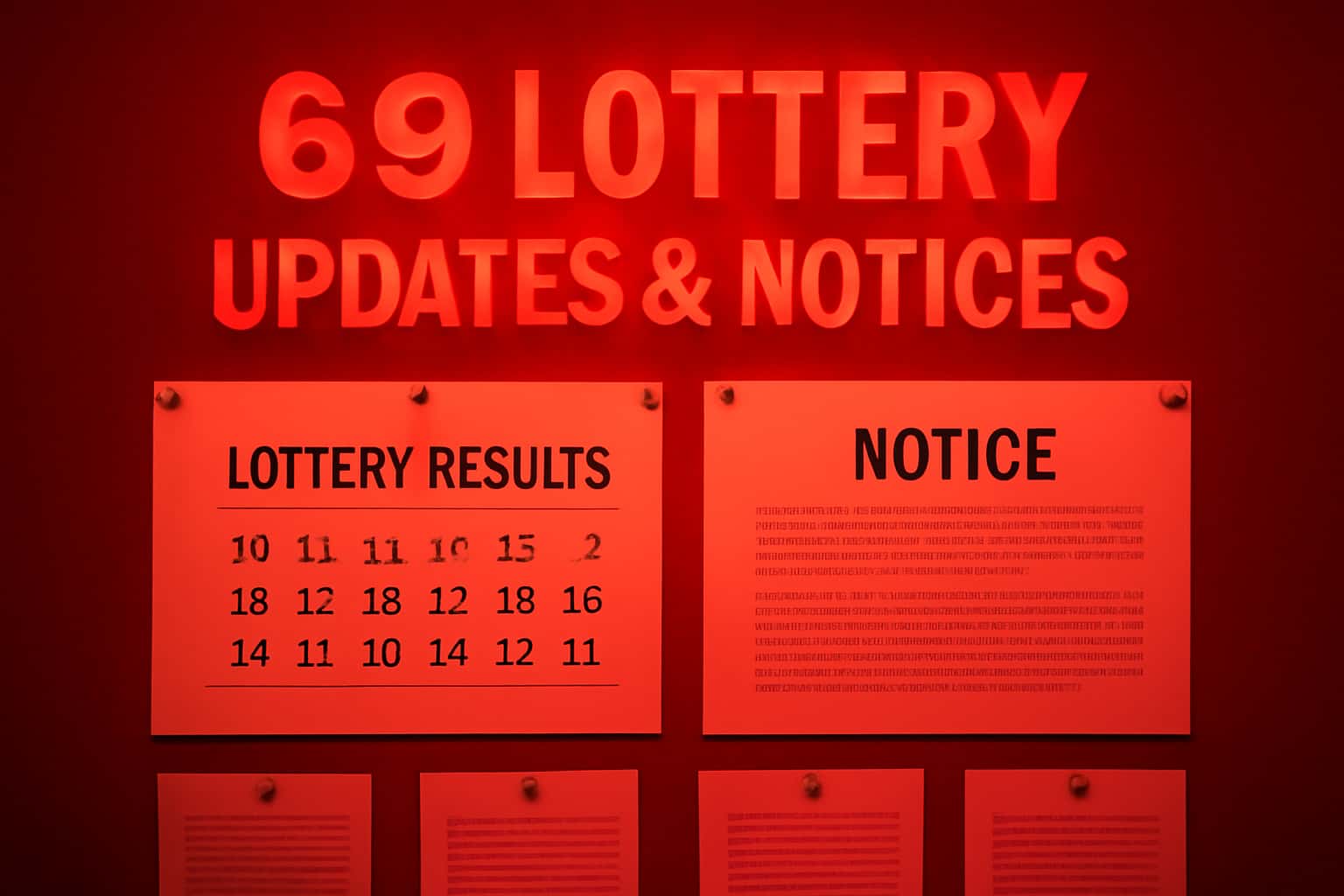 Informational illustration about 69 Lottery Updates & Notices.