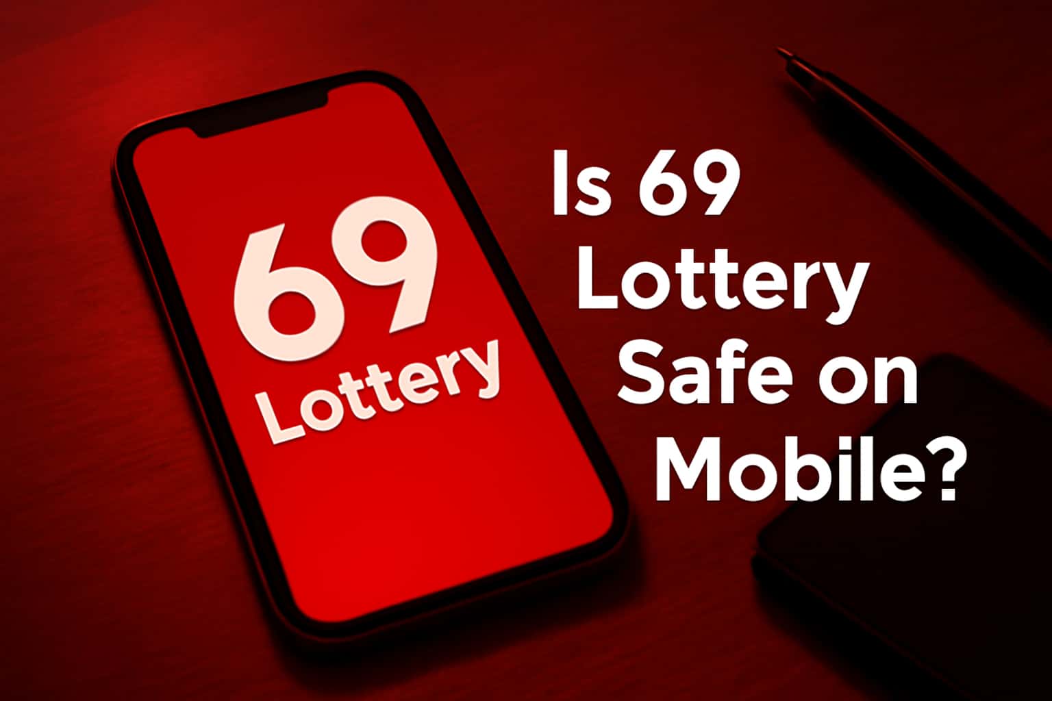 A conceptual image highlighting the security features of the 69 Lottery app on mobile devices.