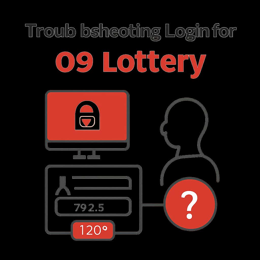 An educational diagram detailing troubleshooting steps for 69 Lottery login.